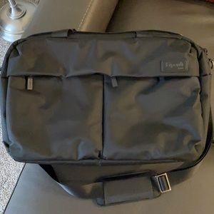 Lipault Paris black nylon weekender/ laptop bag